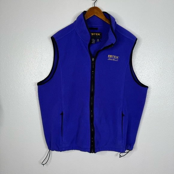 Vintage Ebtek Eddie Bauer Blue Fleece Vest Size Xlarge Tall - Picture 1 of 3